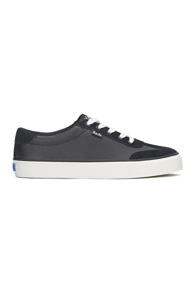 Keds Women's Jump Kick T-Toe Lace Up Leather/Suede Casual Sneaker Black