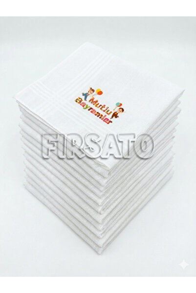 Fırsato Bayram Mendili Mutlu Bayramlar Baskılı 10 ADET | Hediyelik | Mendil 2...