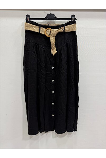 della moor Black Italian Straw K Belt I D Button Accent I C Pocketed Long K L...