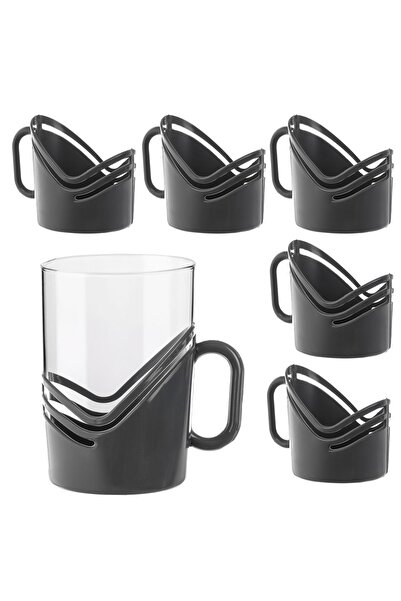 KADAX Glass Baskets Plastic Glass Holders Gray 6 pcs