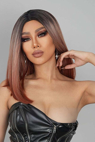 WildFashion Women's wig straight bob red ombre - premium synthetic hair, PER1...