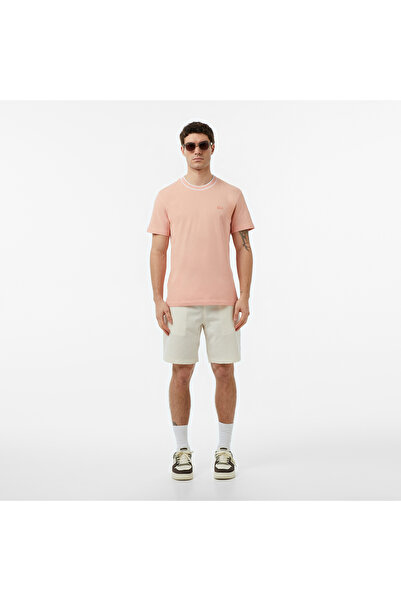 Lacoste Erkek Relaxed Fit Çizgili Beyaz Şort