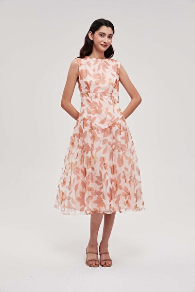 mica Sleeveless patterned midi dress