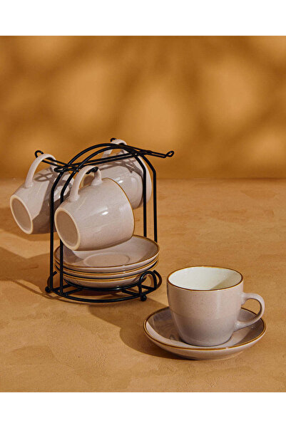 REDTAG طقم قهوة بيج لامع مكون من 8 قطع