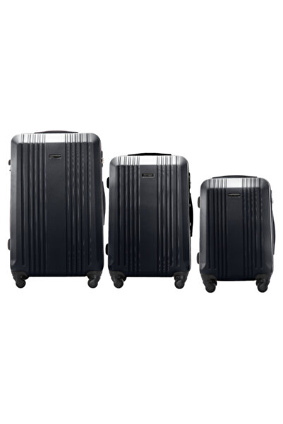 wings Set 3 Travel Suitcases ABS+ Grey