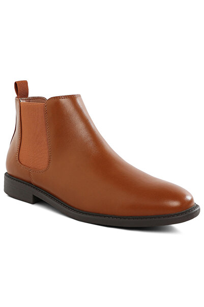 london Rag Men's Faux Leather Chelsea Boots in Tan