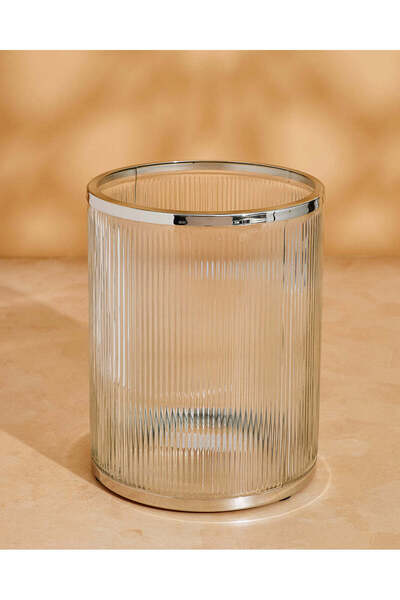 REDTAG سلة مهملات زجاجية شفافة مضلّع