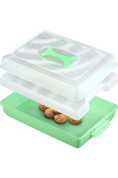 KADAX Rectangular Plastic Container for Cakes, Pastries, Cake Box, Large