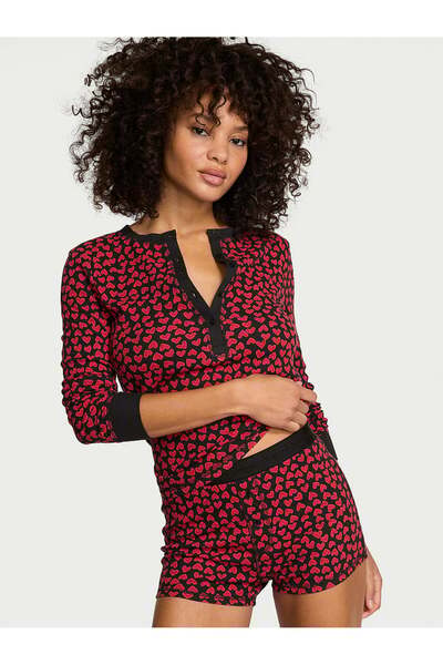 Victoria's Secret Henley Termal Şortlu Pijama Takımı