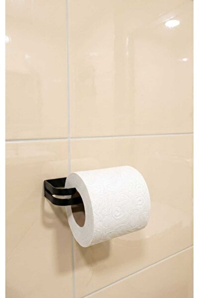 edil tasarim Metal Toilet Paper Holder, Adhesive, Gold & Black Color