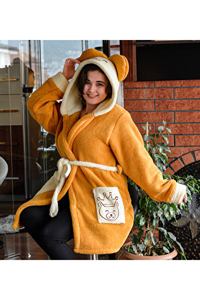 Özgüner Oyuncak Hooded Unisex Welsoft Fleece Plush Dressing Gown, Bathrobe - ...