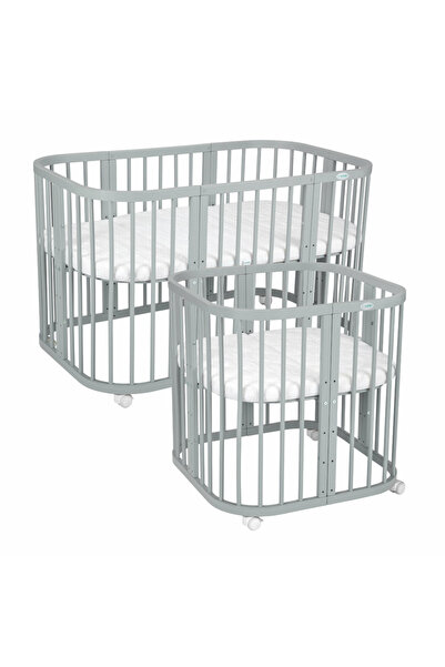 Waldin Round Evolutionary Crib, Waldin, 7in1 Gray, Mattresses Included, Trans...