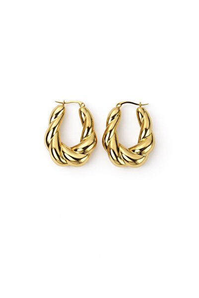 Sacha Accessories Burgu Oval Formlu Halka Küpe