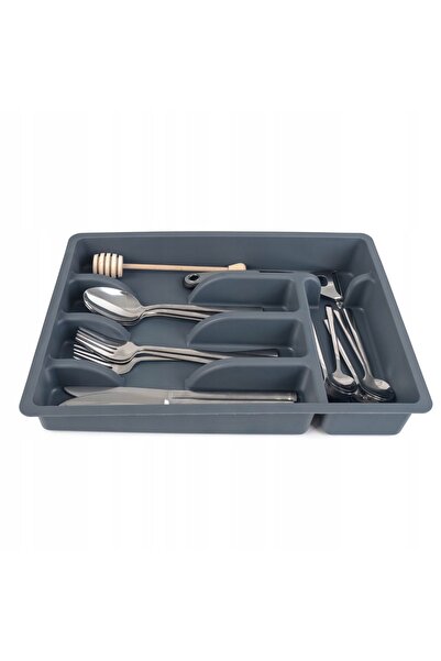 KADAX Drawer Insert Cutlery Organizer Kitchen Plastic Gray 25x36 cm