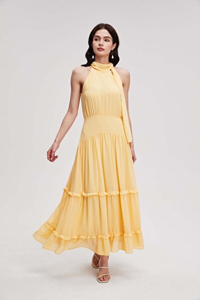 menta Sleeveless plain wide long dress