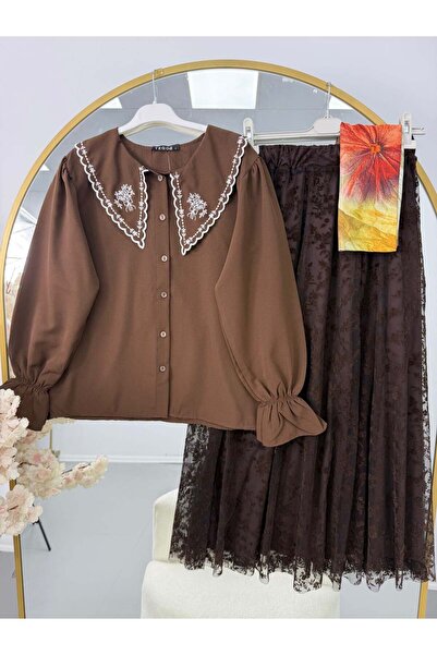 modasindoma Women's Two-Piece Suit Brown