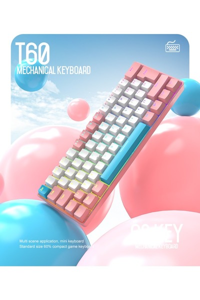 Sarftech Ziyoulang T60 Mini Rgb 62 Tuş Mekanik Blue Switch Gaming Oyuncu Klav...