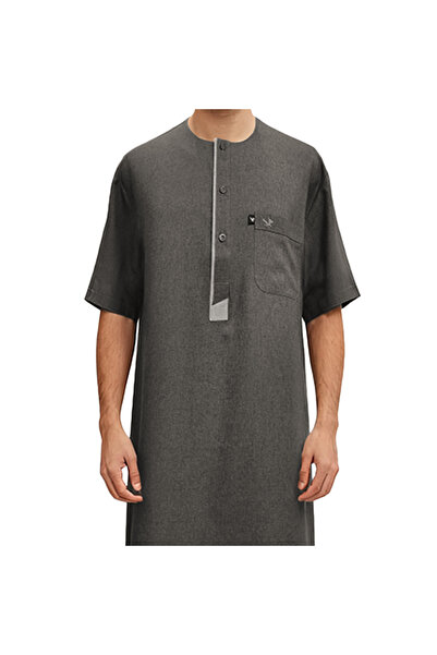Rocket High-quality Linen jalabiya, half-sleeve, men's, chest width 26
