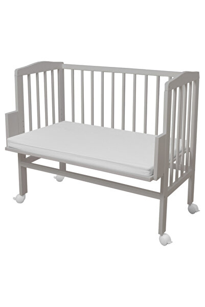 Waldin Crib, Waldin, Bedside 2in1 Grey, 90x55 cm, beech wood, Mattress included