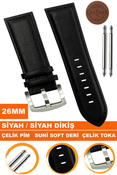 COBRA 26mm Saatlerle Uyumlu Soft Deri Saat Kordonu Kayışı AL11SOFT26MM