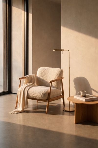 A2 Decor Torin Natural Döşemeli Berjer – Kayın Ağacı, İskandinav Bohem Tarz, ...