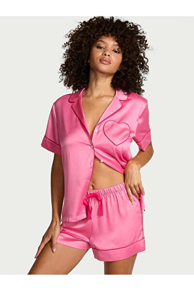 Victoria's Secret Glazed Saten Kalpli Kısa Pijama Takımı
