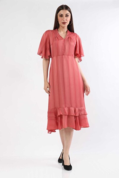 mica Short-sleeve midi dress with open sleeves