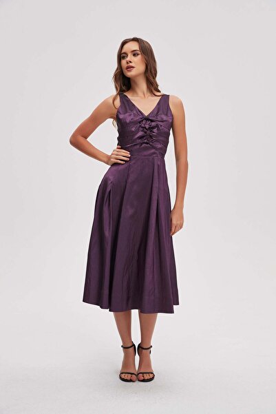 menta Sleeveless plain midi dress