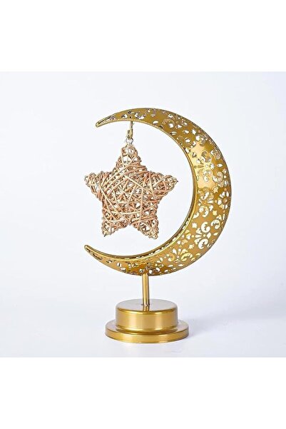 BrainGiggles LED Moon Star Warm White Light Ramadan Table Lamp Eid Home Decor