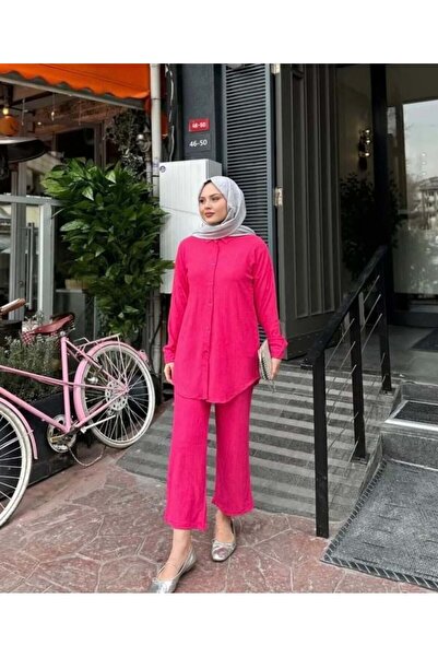 modasindoma Set dublu înfășurat pentru femei, roz