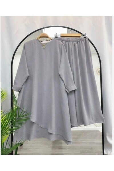 modasindoma Set casual din două piese pentru femei, gri