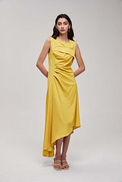 mica Sleeveless plain midi dress