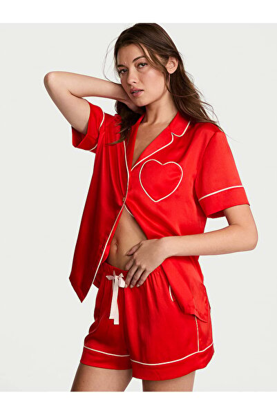 Victoria's Secret Glazed Saten Kalpli Kısa Pijama Takımı