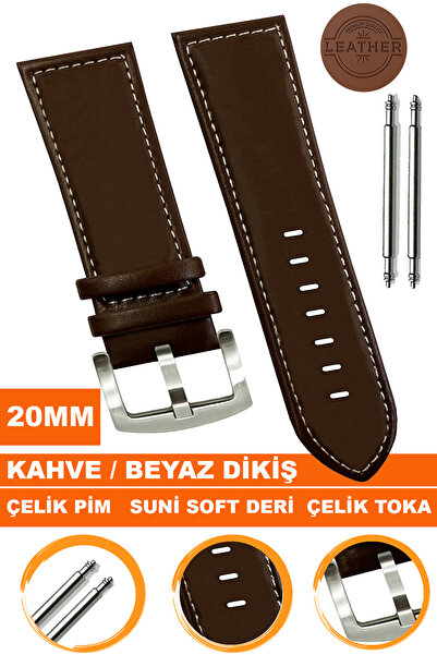 COBRA Soft Leather Watch Band Strap Compatible with 20mm Watches Al11Soft20Mm
