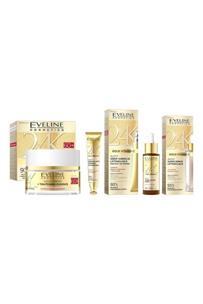 Eveline Cosmetics 24K Gold Vitamin C 60+ Set – 50ml Face Cream, 15ml Eye Crea...