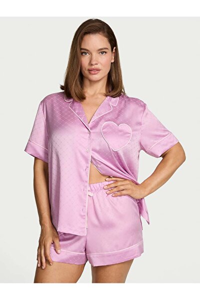 Victoria's Secret Glazed Saten Kalpli Kısa Pijama Takımı