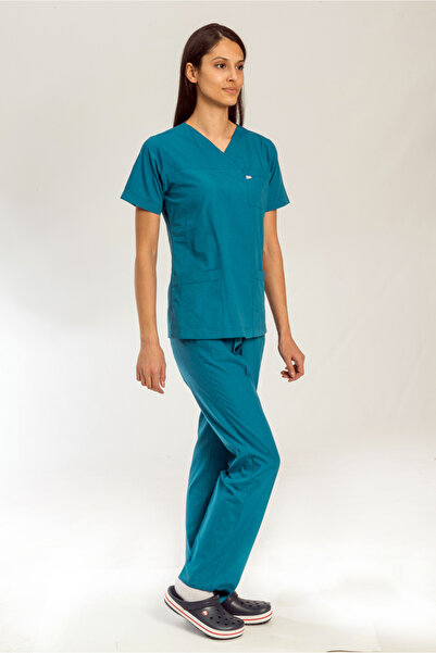 ASFORMA Scrubs Petrol Yeşili - ince kumaş (terycotton)