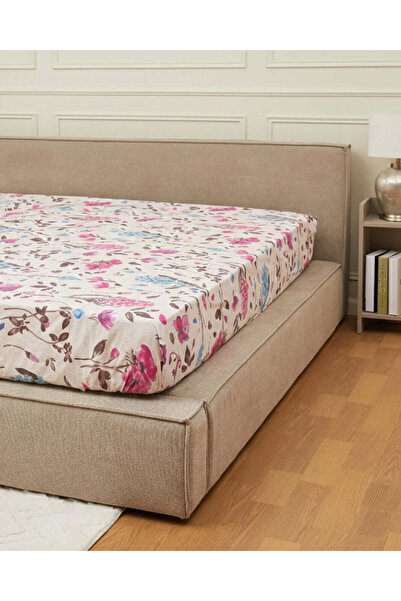 REDTAG ملاءة مطاطية بنقشة زهور بنفسجية - مقاس مفرد