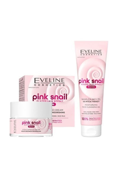 Eveline Cosmetics Eveline Pink Snail PDRN Set – 50 ml Cream + 150 ml Face Cle...