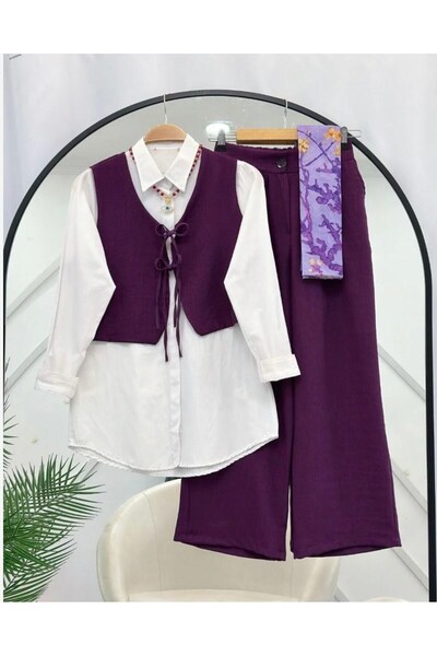 modasindoma Women's Three-Piece Suit Purple