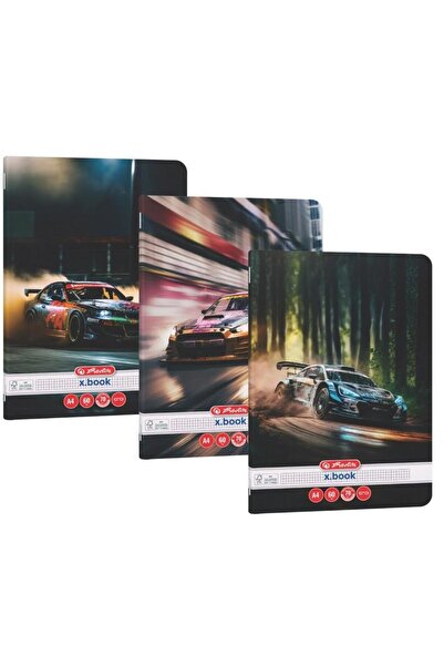 Herlitz Notebook A4 60 square sheets, Race Cars motif (set of 5)