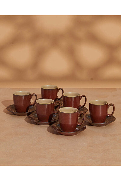 REDTAG طقم شاي بني مكون من 12 قطعة