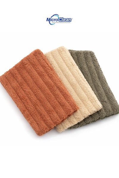 Micro Clean (3 Adet) Mikrofiber Yumuşak Dokulu Temizlik Bezi 30*30 Cm Mutfak Bezi Leke Tutmaz Koku Yapmaz