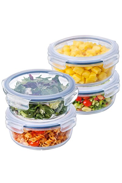 KADAX 4x Recipient alimentar din sticlă 1300ml cu capac, cutie de prânz