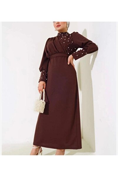 modasindoma Madın İncili Special Occasion Dress Brown