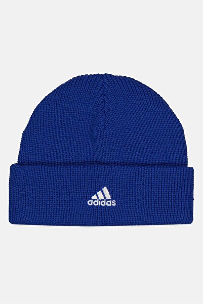 adidas قبعة صوفية مطرّز بشعار للأطفال الصغار، لون أزرق