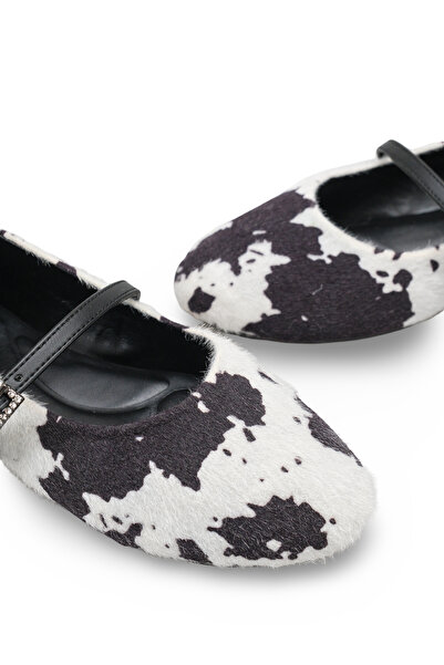 Riccon Ženska Baletanke 001201 crno-bela pernata