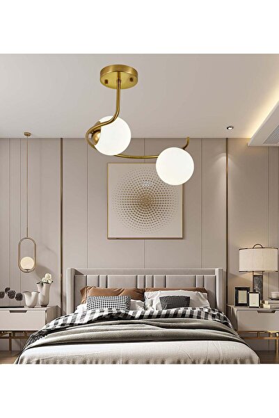 RFAN Chandelier, Model F78/2, With Shades, 2 X E27, Gold