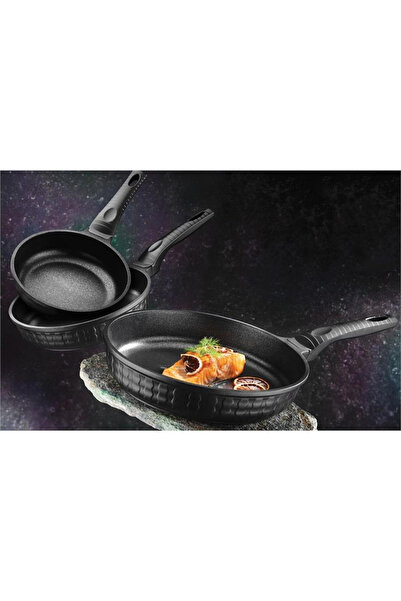 Brillant DKM-TV-5841 SİRİUS SİYAH 3 PARÇA TAVA SETİ