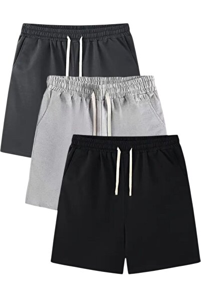 TORUK MAKTO 3-Pack Unisex Regular Comfortable Fit Combed Cotton Shorts
